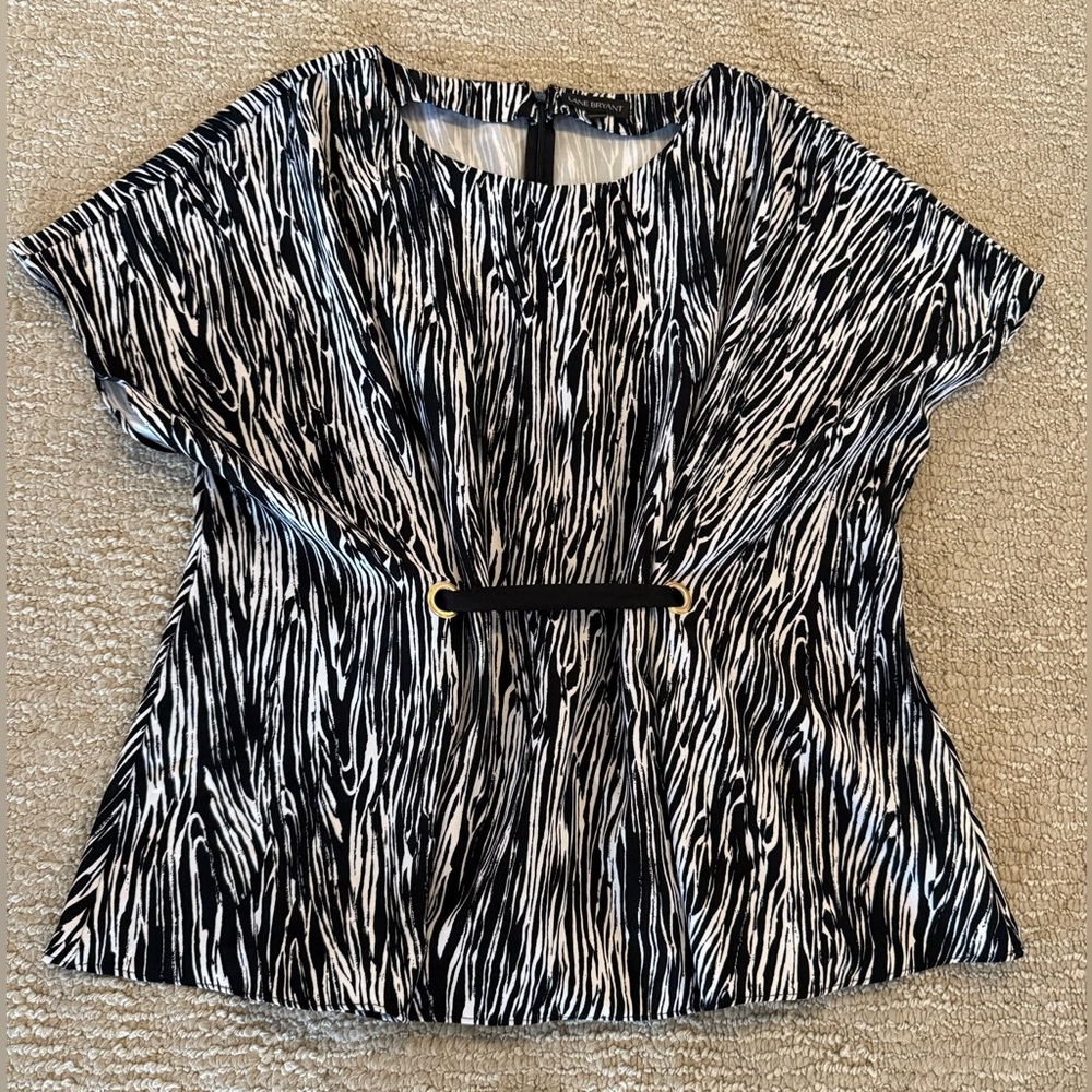 Lane Bryant Zebra Print Blouse with adjustable waist wrap